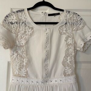 Sugarlips White Floral Lace Bodice Dress